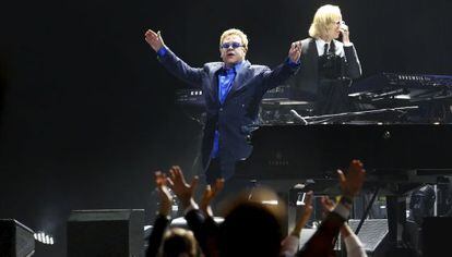 Elton John, ayer en Madrid.