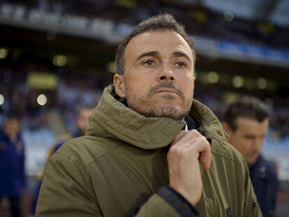 Luis Enrique, en Anoeta.