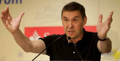 Arnaldo Otegi, en un acto de campaña de EH Bildu.