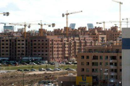 Promoción de viviendas en construcción en Madrid