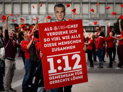 Acto en favor de la iniciativa 1:12 en Zurich