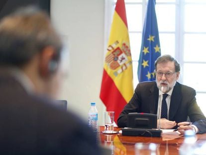 Mariano Rajoy, este martes en La Moncloa. 