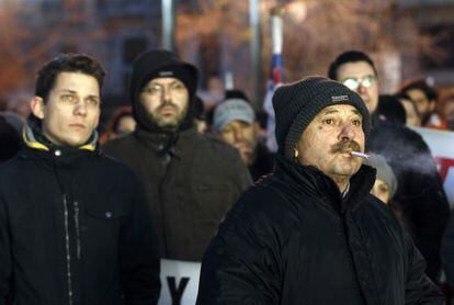 Manifestaci&oacute;n de afiliados comunistas Atenas en febrero pasado. 