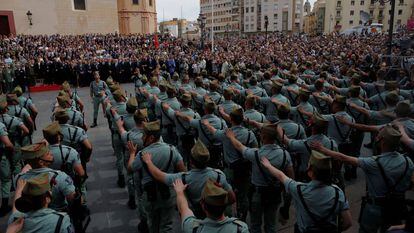La Legión durante la Semana Santa de Málaga de 2018.