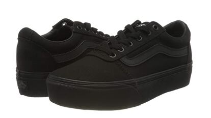 MD Zapatillas de lona negra mujer