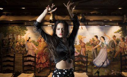 Rosalía, en el tablao flamenco Villa Rosa de Madrid.
