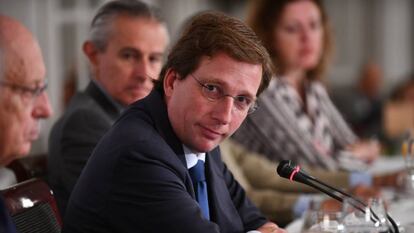 El alcalde de Madrid, José Luis Martínez-Almeida, en el desayuno informativo de Europa Press