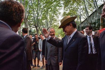 El Presidente de La Generalitat Artur Mas durante la inauguración de la Feria agrícola de Sant Miquel.