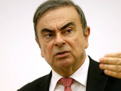 Carlos Ghosn durante una rueda de prensa en Beirut