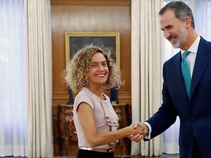 El rey Felipe VI y la presidenta del Congreso, Meritxell Batet, el pasado jueves 12 de septiembre.
