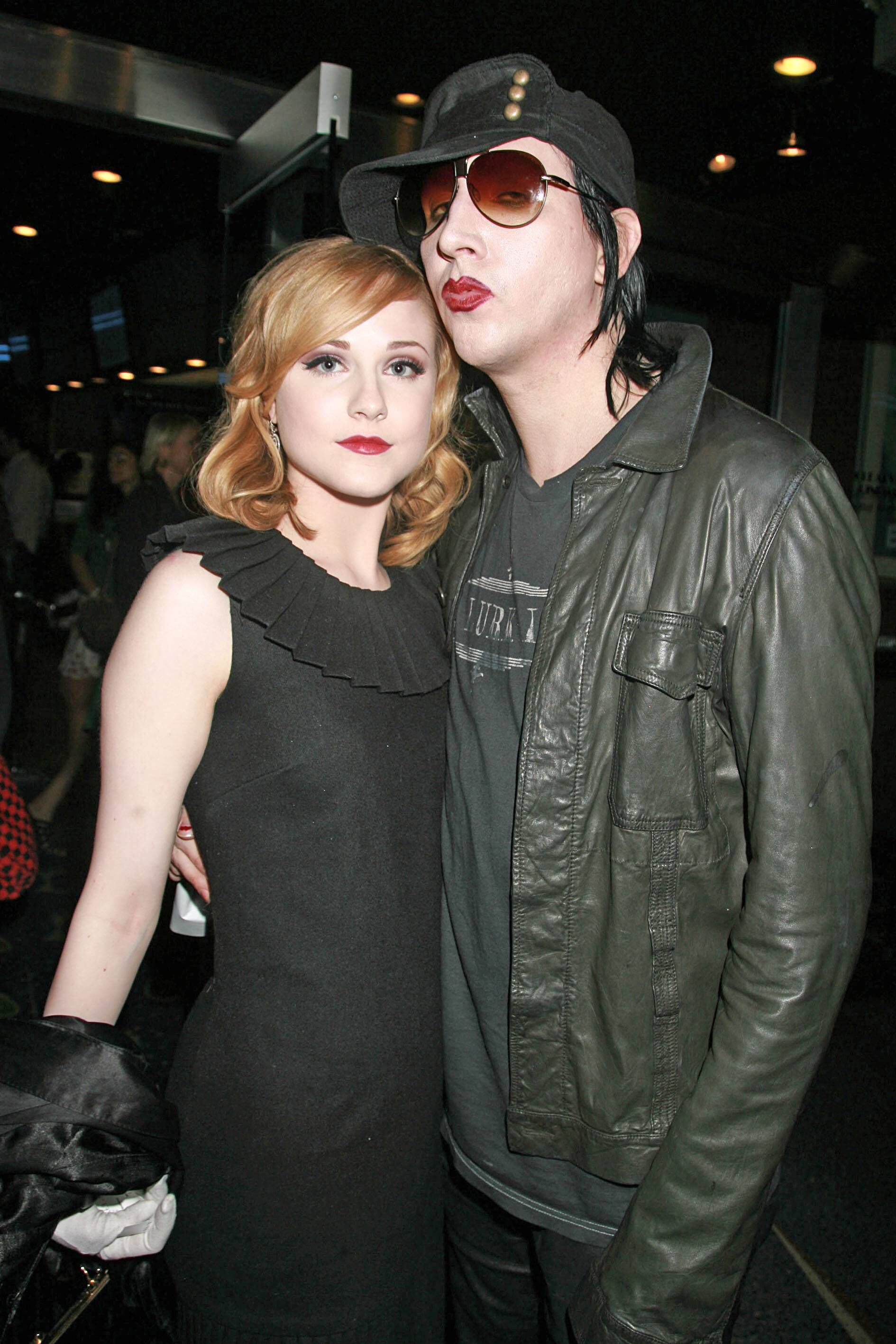 Evan Rachel Wood y Marilyn Manson en un estreno en Nueva York en septiembre de 2007.