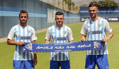 Benkhemassa, Lorenzo y Sadiku, los tres últimos fichajes del Málaga.
