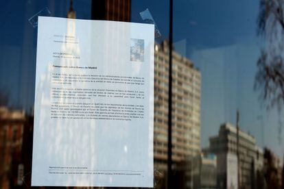 Comunicado que ha emitido el Banco de España sobre el cierre del Banco Madrid.