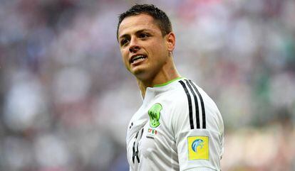 Javier Hernández, en un partido con la selección de México.