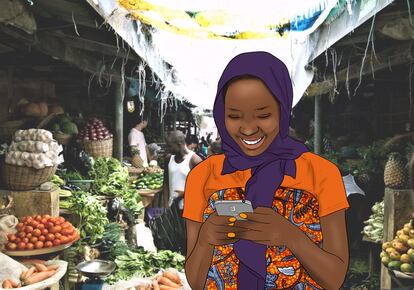 Imagen promocional del juego de Digital Safe-Tea para incrementar los conocimientos de seguridad digital de los africanos, especialmente las mujeres.