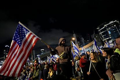 Protesta contra la reforma en Tel Aviv, este sábado.
