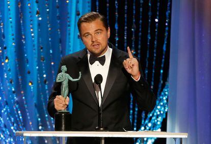 Leonardo Dicaprio se quedó con el premio al mejor actor en los Screen Actors Guild Awards 2016 por su interpretación en "The Revenant".