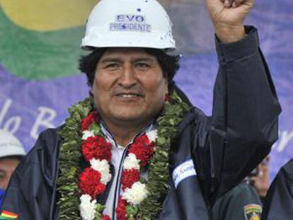 Evo Morales en la inauguración de una planta termoeléctrica en Yacuiba, el 27 de septiembre.