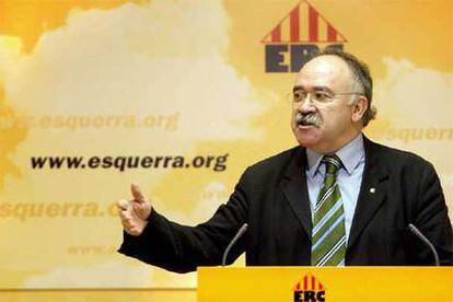 El presidente de Esquerra Republicana, Josep Lluís Carod Rovira, ayer en Barcelona.