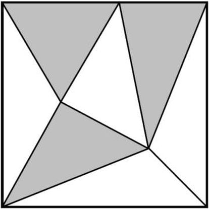 Una "casi-triangulación" impar de un cuadrado