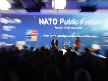 El secretario general de la OTAN, Jens Stoltenberg, asistía el martes al Foro público de la OTAN, en Madrid.