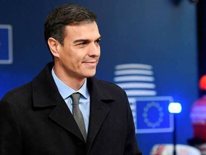 El presidente del Gobierno, Pedro Sánchez, en Bruselas. 