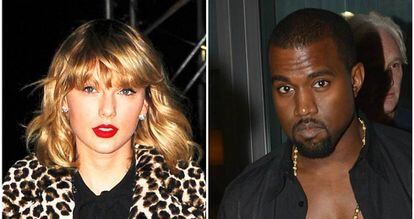 Los cantantes Taylor Swift y Kanye West.