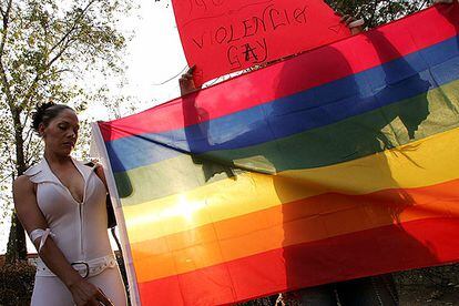Protesta en Guadalajara (México) contra el asesinato de cinco transexuales la pasada semana.