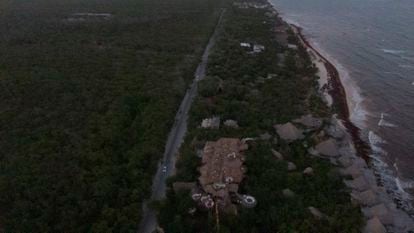 Vista aérea del Hotel Azulik Eco-Resort & Maya Spa en Tulum, QuintanaRoo.
