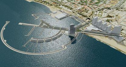 Recreación del proyecto del arquitecto José Seguí del puerto de La Bajadilla.