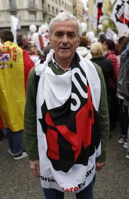 José Miguel Galparsoro, durante la manifestación.