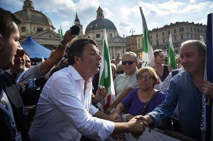 Matteo Renzi, en una manifestación del PD en septiembre. 