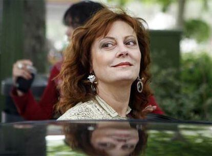 Susan Sarandon, en la madrileña plaza de España.