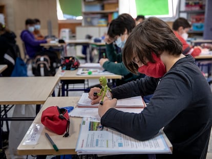 Alumnos de un colegio público de Valencia.