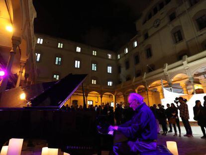 El pianista Carles Santos, este domingo en el homenaje en La Modelo.