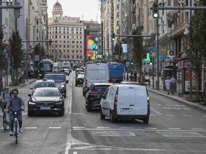 La Gran Vía, dentro del perímetro de Madrid Central.