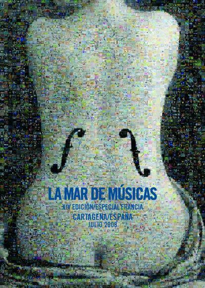 Especial Francia. Cartel realizado por Joan Fontcuberta para la edición de la Mar de Músicas de 2008.