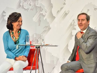 La presidenta de Santander, Ana Botín, y el nuevo consejero delegado, Héctor Grisi