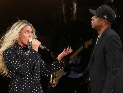 Beyonc&eacute; y Jay-Z, en un concierto en Ohio, en 2016.