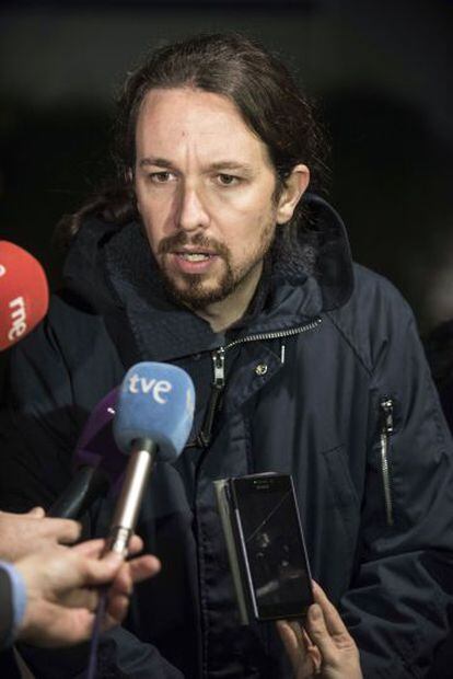 El secretario general de Podemos, Pablo Iglesias, el viernes en Toledo. 