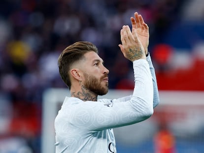 Sergio Ramos, futbolista del PSG, este fin de semana en la previa del partido frente al RC Lens.