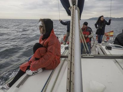 Buscadores de ballenas en un barco