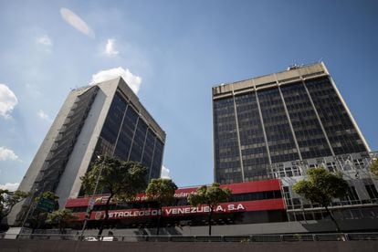 The main headquarters of the Ministry of Energy and Petroleum and Petroleum of Venezuela (PDVSA) this Tuesday in Caracas (Venezuela).