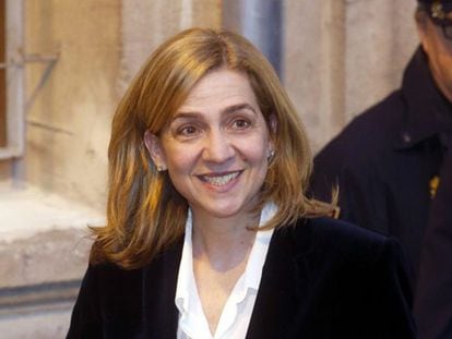 Cristina de Borbó després d'atestar davant el jutge Castro, al febrer.