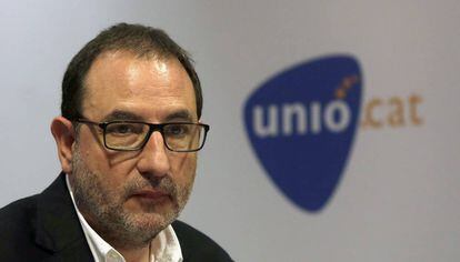 El secretario general de Unió, Ramón Espadaler, en una reunión del comité de gobierno.