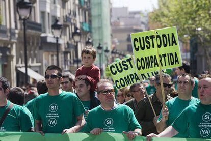 Manifestación por la custodia compartida, en Barcelona.