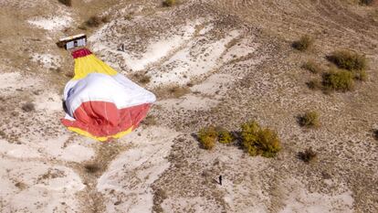 El globo aerostático estrellado este martes en la región turca de Capadocia.