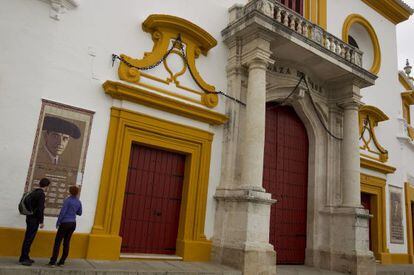 Puerta del Pr&iacute;ncipe de la plaza de toros sevillana de La Maestranza.