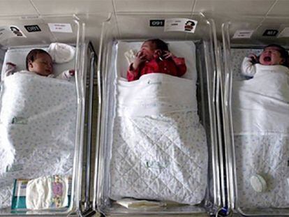 Cunas de bebé en el Hospital Clínico de Barcelona.