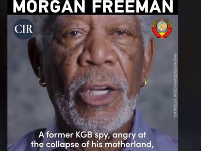 Campaña de RT contra Morgan Freeman en respuesta a un video del actor en el que criticaba al presidente ruso Vladimir Putin.